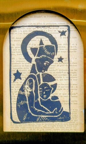 Estampe encadrée 'La vierge et l'enfant'